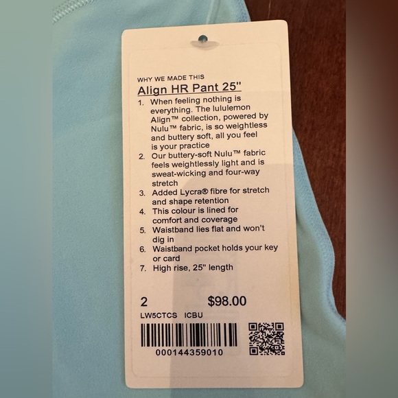 Lululemon Align High-Rise Pant with Pockets 25" Icing Blue - Picture 5 of 8
